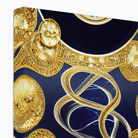 An ornate black laptop case with a gold background on it with a lot of different