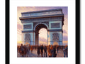An art print of a photo of many famous monuments in Paris.