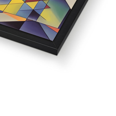 A picture frame in a frame has multi colored colored tiles on it.