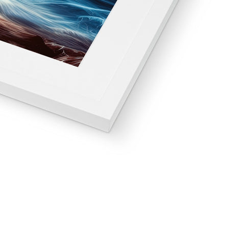 A white picture frame with a white book on the top of it.