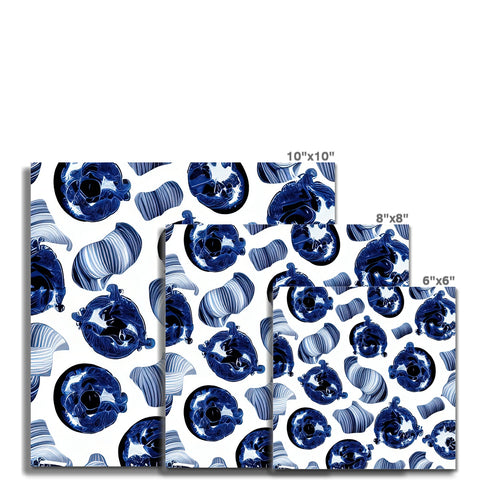 A beautiful and colorful white blanket in a dark blue background, made with paper and t