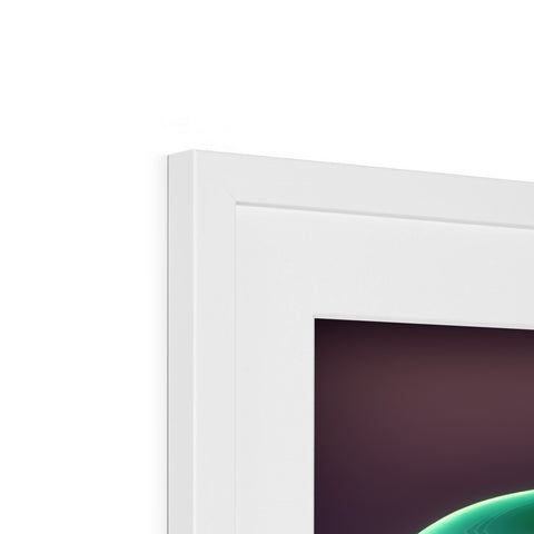 A picture of an Apple logo in a picture frame sitting on a monitor.