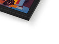 A picture frame with art hanging on it, containing a picture of an image.
