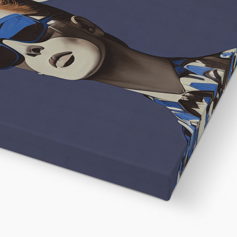 A pillow that has a book inside it that is covered with a photograph and artwork.
