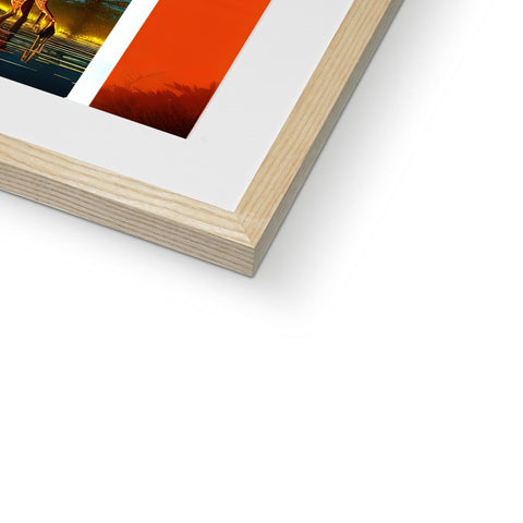 A photo print is on the side of an artwork frame.