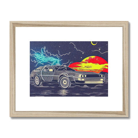 A piece of art print with a tornado in the sky.