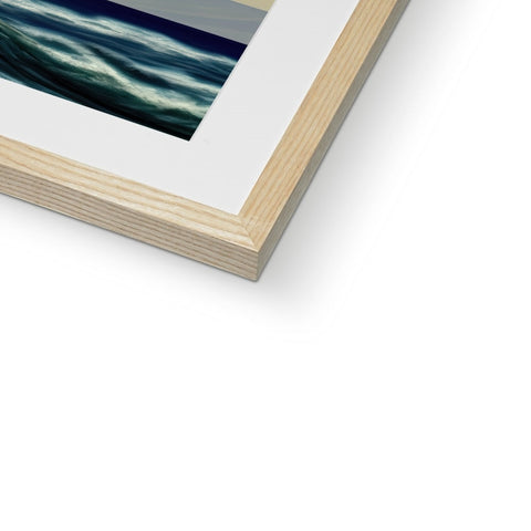 a picture of a white and blue art print inside of a frame