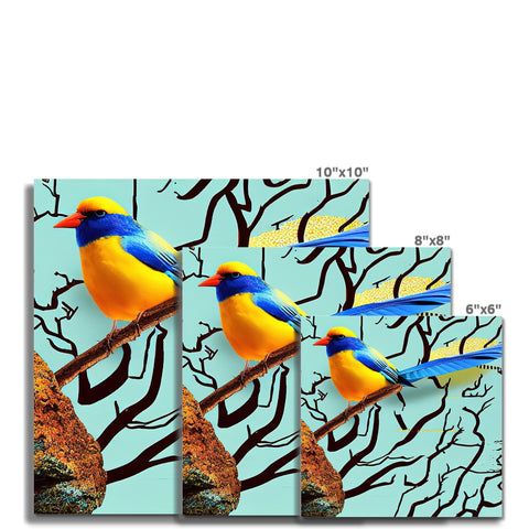 A row of bird on wall tiles in a colorful room.<