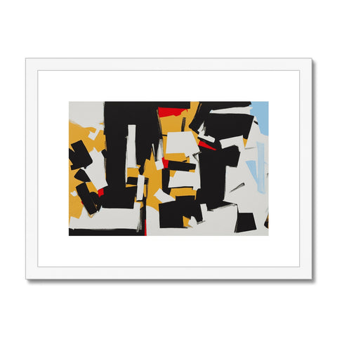 A framed art print with an abstract design to match a jet stream
