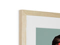 A white background in a picture frame with picture of a boy.