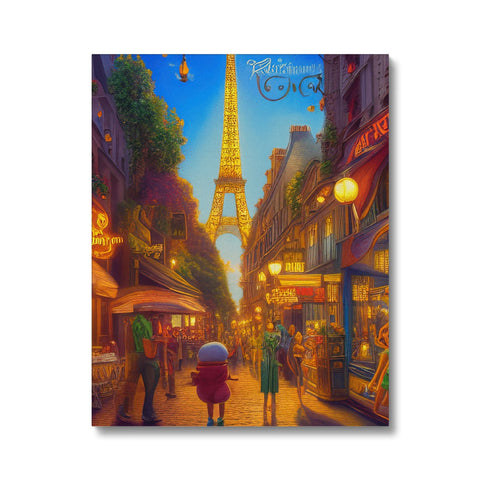 A place mat with colorful posters on it with a picture of France and Paris.
