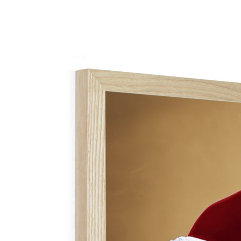 A shelf topped with the cut-out of a white and red headboard has a