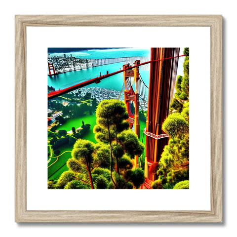 A photograph of a red cable car framed in a frame with other photos sitting on a