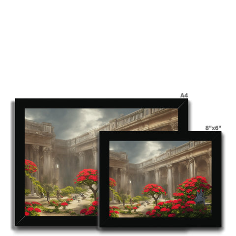 A picture of a display screen next to a picture frame with two cards and a picture