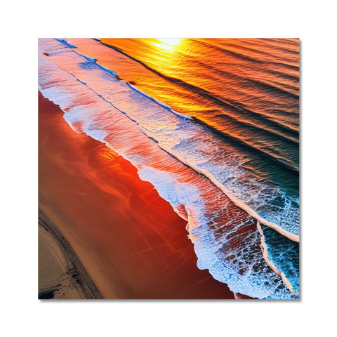 A picture of a large beach and a close up of a wave on a blanket.