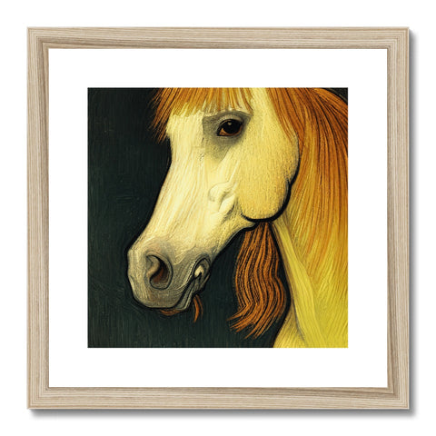 Art print of a picture of a horse at a horse pasture.