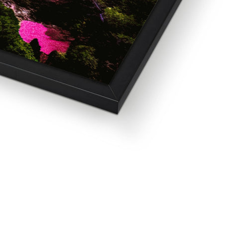 A black photo of a red painting sitting on top of a picture frame on a computer
