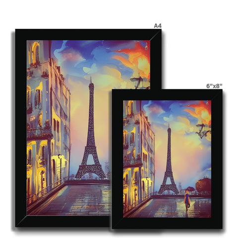 a photo frame with an oversized picture of a picture of the Eiffel Tower on