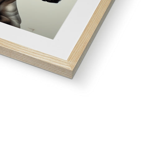 A photo sitting on top of a wooden photograph frame on a white background.