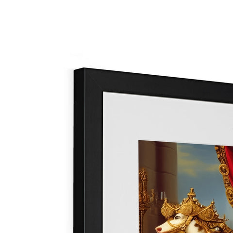 An image of a picture with gold leaf on a frame in the picture frame.