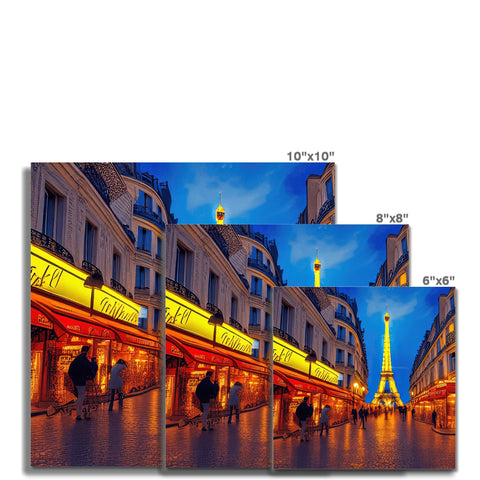 An art print with a picture of a mural on a tile covered wall of a building