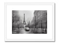 A picture of Paris is on a large silver framed print.