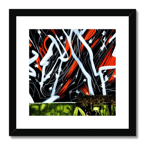an art print covering a piece of graffiti with some flowers and a picture of graffiti on