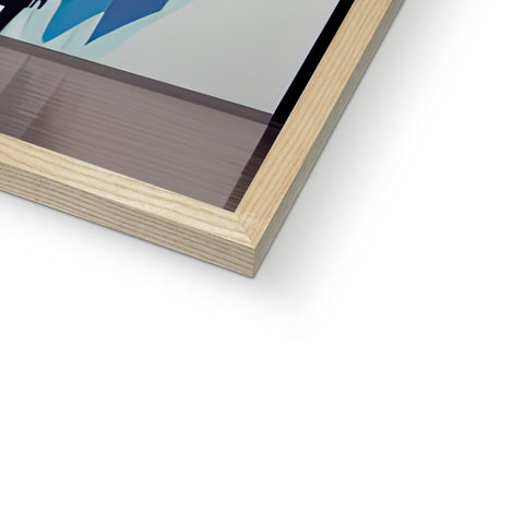 A picture frame with wood panels that are used to display different images in a room