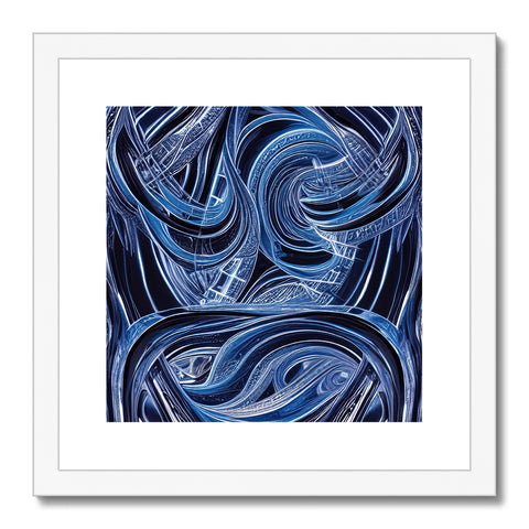 Art print that depicts two large waves in the ocean.