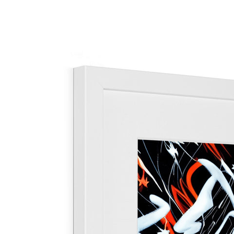 A picture picture frame with art prints on it on a flat screen and a white background
