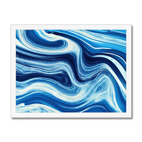 Art print on a black and white view of waves in the ocean.