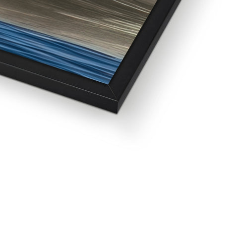 A picture of a blue picture frame with an art print on it.