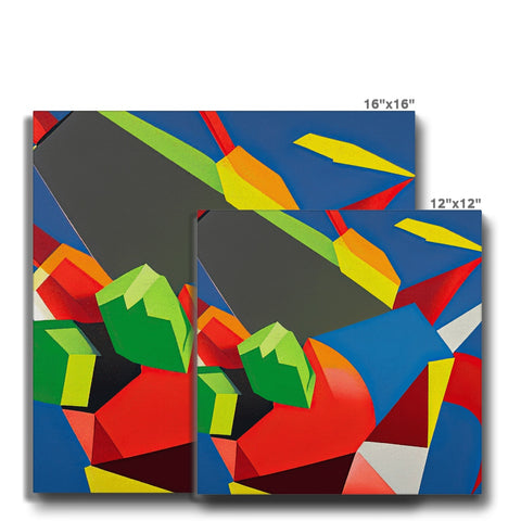 An art print on tile lined with different colors and shapes.