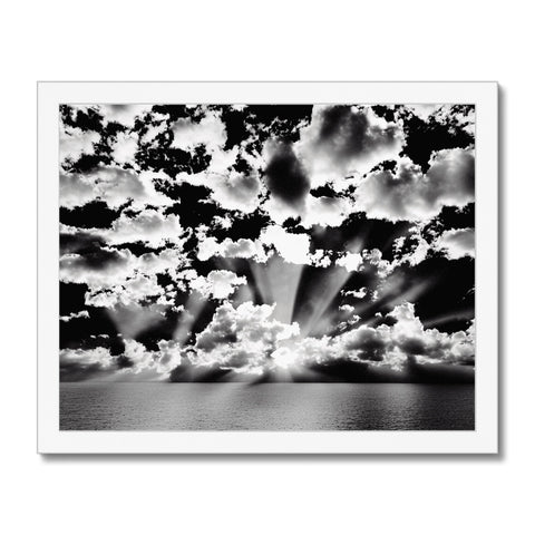 Art print with a dark sky behind the clouds above it.