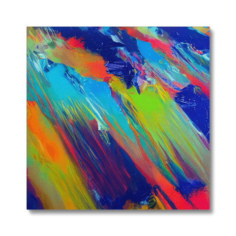 An abstract design displayed on a canvas art print with many colors.
