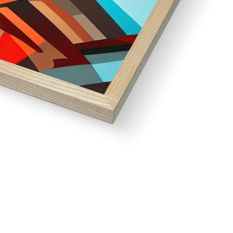 A picture of some wood panels with an art print on it.