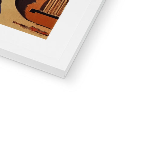A picture of someone holding a cello in a frame on a photo book.