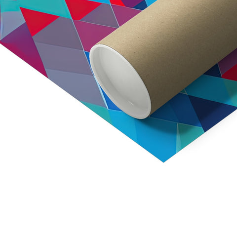 A paper roll containing the colors of the white toilet roll sitting on a roll of tissue