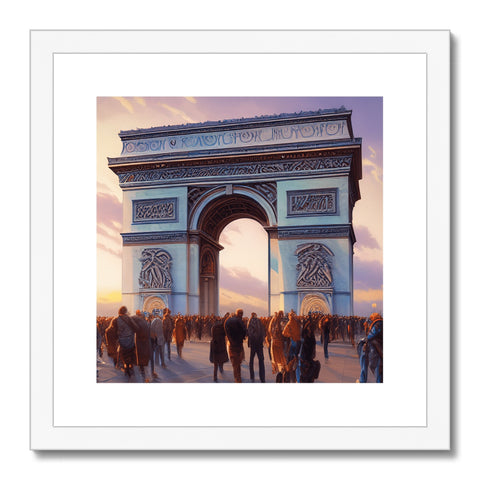 A wooden framed picture of Paris Parisian landmarks