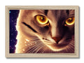 This is a picture of a cat on a wooden frame with a closeup of the