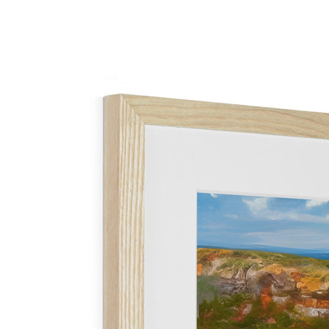 Wooden photos are sitting in a photo frame near a black frame filled with colored photos