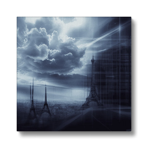 An art print of the Eiffel Tower and trees in front of it.
