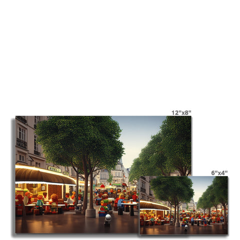 Place mats with large pictures of scenery surrounding the street