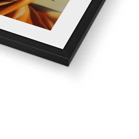 A picture frame with white background holding a white photo with it's frame framed.