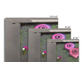 An electrical box inside a building painted with white and pink flowers and spray sprayed.