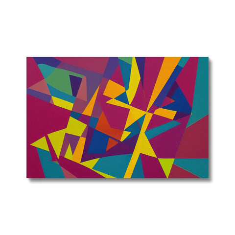 A colorful art print and print on a tile tile.