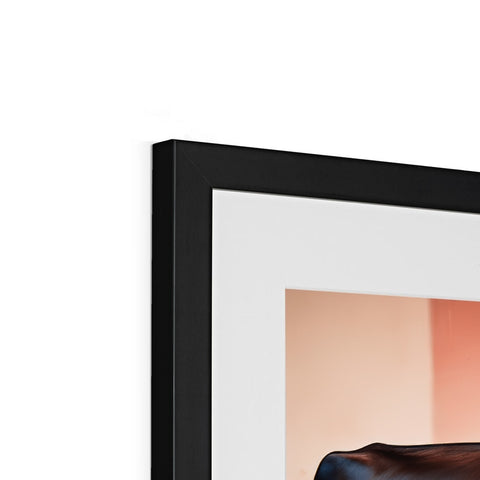 A flat screen TV sitting in a photo frame holding two large picture frames.