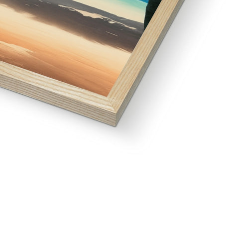 an art print of a painting on a white book case that has a wooden book on