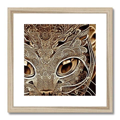 A framed art print that bears a lot of gold and white frames.