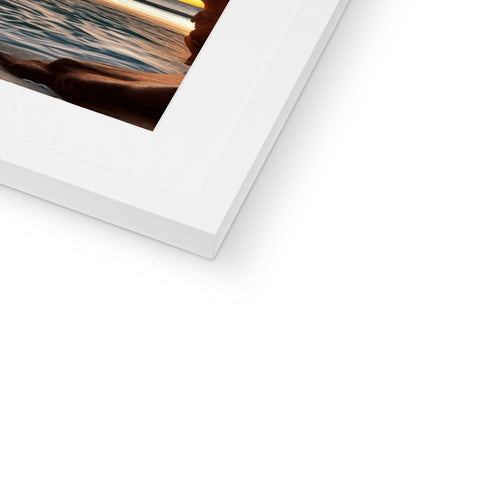 A white picture frame with a small picture of an imac on it.